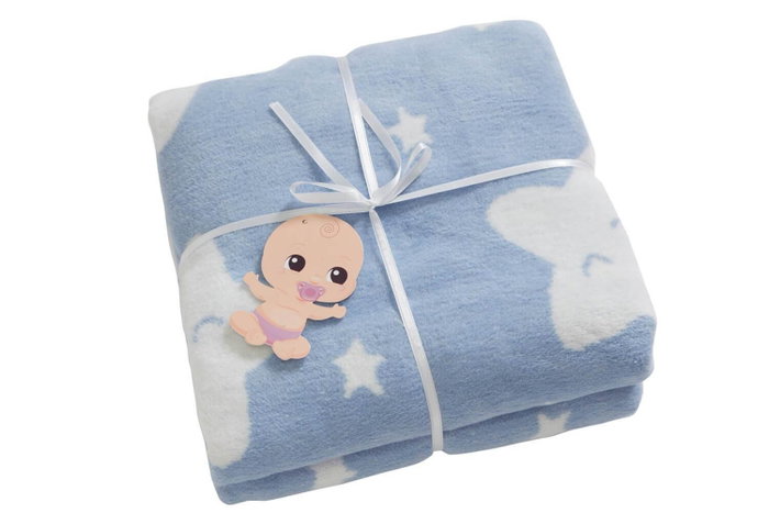 L'essentiel linge de maison Manta para bebé Star - Light Blue